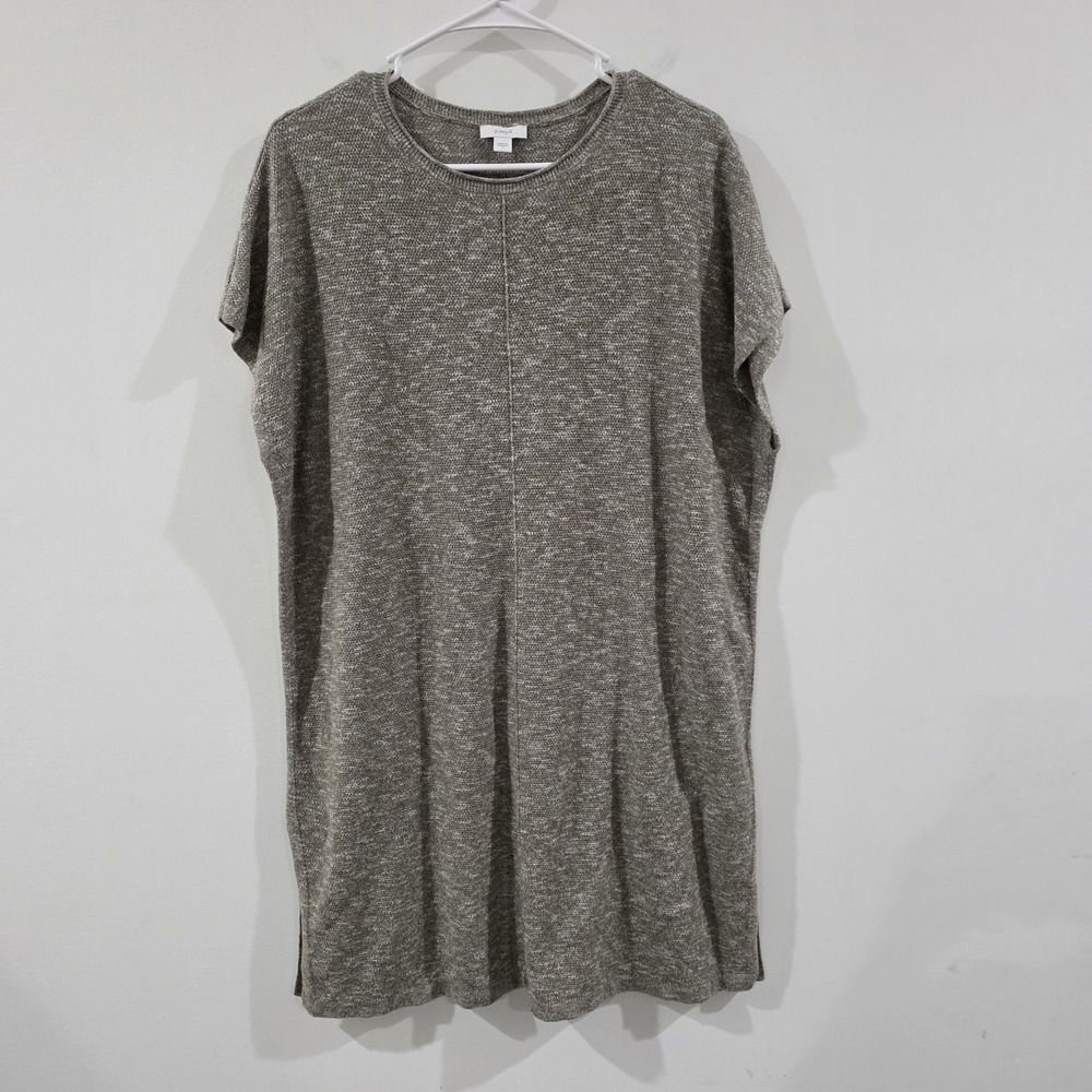 Purejill J Jill Midi Dress Small Knit Beige Minimalist Lagenlook Quiet Luxury